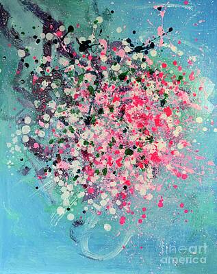 Abstract Landscape Paintings - Spring Blossom Joy by The Gallery