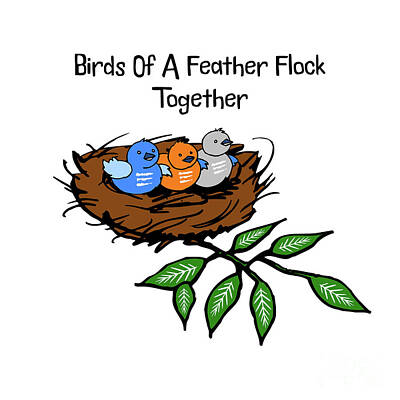 Birds Mixed Media - Flock Together by Tina LeCour