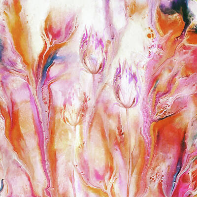 Florals Mixed Media - Floral Abstract by Jacky Gerritsen