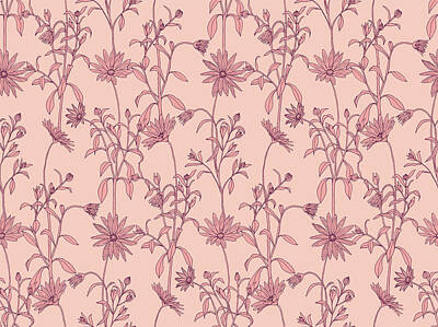 Floral Drawings Rights Managed Images - Floral ornament seamless pattern Royalty-Free Image by Julien