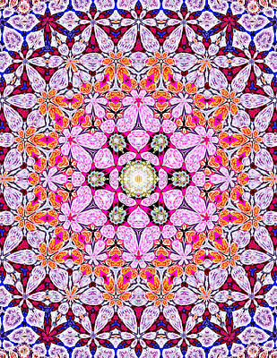Floral Digital Art - Floral Tile Repeating Pattern by Moth Fluff
