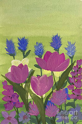 Painting Rights Managed Images - Flowers a Plenty Royalty-Free Image by Lisa Neuman