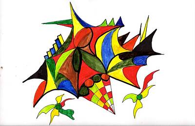Abstract Flowers Drawings - Flowers for Kandinsky by Paul Meinerth