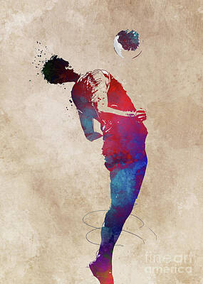 Football Digital Art - Football player sport art by Justyna Jaszke JBJart
