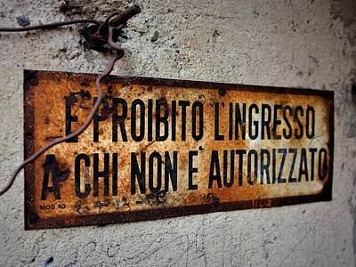 Vermeer Rights Managed Images - Forbidden Access Sign Royalty-Free Image by Valentino Visentini