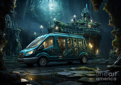 Surrealism Mixed Media - Ford Transit fantasy concept by Destiney Sullivan