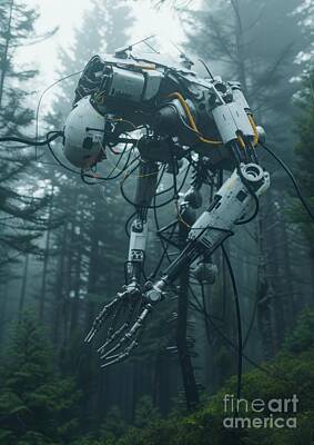 Science Fiction Digital Art - Forest Cyborg by Lauren Blessinger
