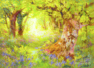 Landscapes Paintings - Forest Flowers Delight by Jane Small