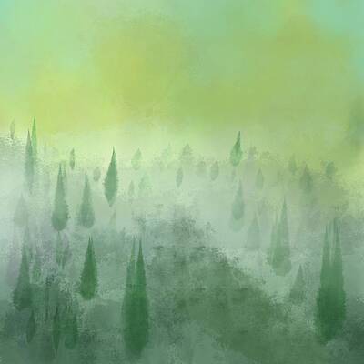 Lucky Shamrocks - Forest in the fog by Patricia Piotrak