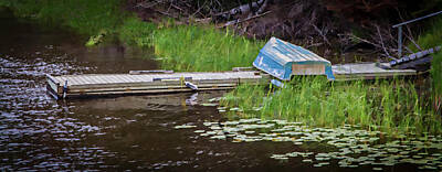 Lilies Rights Managed Images - Forgotten Blue Boat Royalty-Free Image by Patti Deters