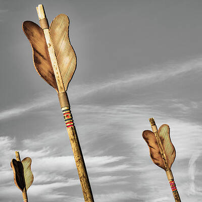 Royalty-Free and Rights-Managed Images - Fort Smith Native American Giant Arrows in Selective Color by Gregory Ballos