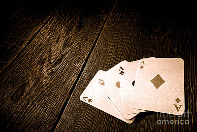 Landmarks Royalty-Free and Rights-Managed Images - Four Aces - Sepia by American West Legend