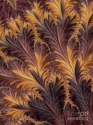 Abstract Flowers Digital Art - Fractal Feathers by Esoterica Art Agency