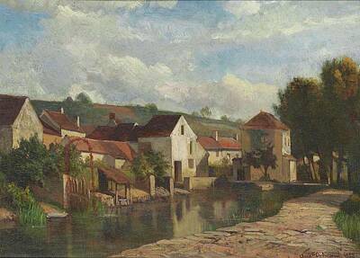 Stunning 1x - Francois-Auguste Ortmans French, 1827-1884 Montigny-sur-Loing by Arpina Shop