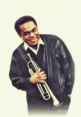 Music Painting Rights Managed Images - Freddie Hubbard, Music Legend Royalty-Free Image by Esoterica Art Agency