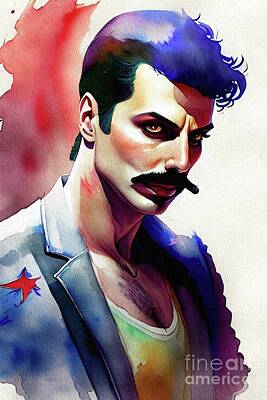 Musician Paintings - Freddie Mercury, Music Star by Esoterica Art Agency