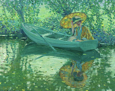 Southwest Landscape Paintings - Frederick Carl Frieseke 1874  1939 ON THE RIVER by Artistic Rifki