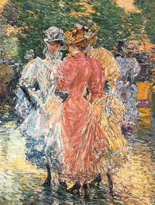 Bold Animal Portraits - Frederick Childe Hassam 1859  1935  Conversation on the Avenue 1892 by Artistic Rifki
