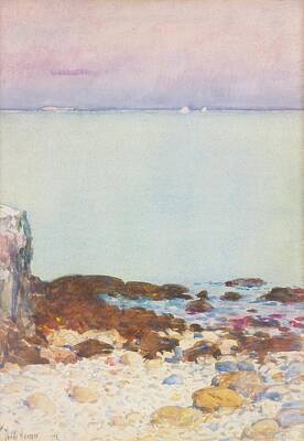 Sewing Machine - Frederick Childe Hassam 1859  1935  Low Tide Isles of Shoals 1903 by Artistic Rifki