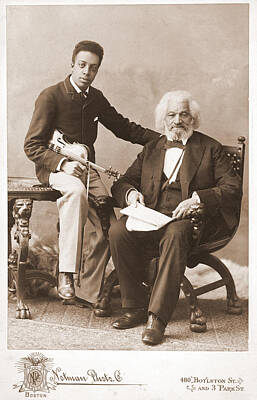 Politicians Photo Royalty Free Images - Frederick Douglass and His Grandson Royalty-Free Image by David Hinds