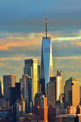 Circle Abstracts - Freedom Tower Golden Hour by Regina Geoghan