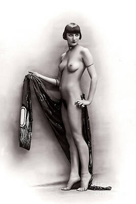 Jazz Photo Royalty Free Images - French Female Nude 1920s Royalty-Free Image by Sad Hill - Bizarre Los Angeles Archive