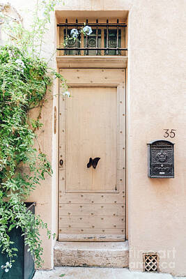 Food And Beverage Signs - French Riviera Door Print, Boho Door Art, France Door Decor, French Style Home, Door Photography by Radu Bercan
