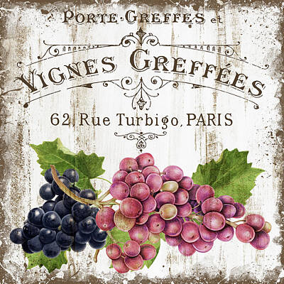 Wine Digital Art Royalty Free Images - French wine vintage sign Royalty-Free Image by Mihaela Pater
