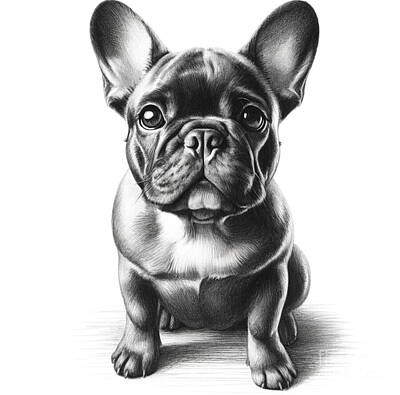 Portraits Royalty Free Images - Frenchie Royalty-Free Image by Holly Picano