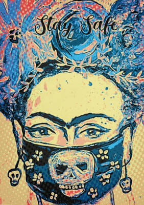Comics Royalty-Free and Rights-Managed Images - Frida Kahlo - Stay Safe Comic Art by Alma Yamazaki