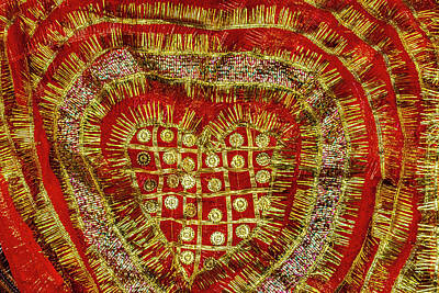 Egon Schiele - Fringed Red Textile Fabric by Glen Allison