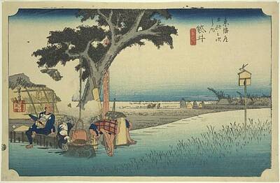 Movie Tees - Fukuroi, De-chaya by Hiroshige Ando, 1797-1858 by Artistic Rifki
