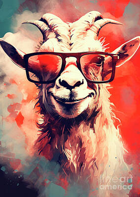 Little Mosters Rights Managed Images - Funny 481 A Domestic goat animal wild life Royalty-Free Image by Adrien Efren