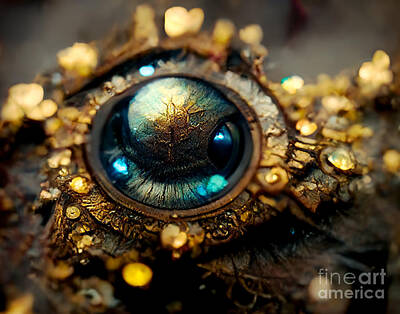 Steampunk Digital Art - Futuristic Eye by Allan Swart