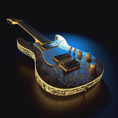 Musician Rights Managed Images - Futuristic Guitar 7 Royalty-Free Image by Sotiris Filippou