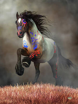 Landmarks Digital Art Royalty Free Images - Galloping War Horse Royalty-Free Image by Daniel Eskridge