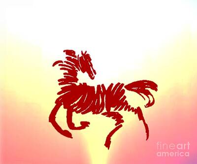Autumn Pies Royalty Free Images - Galluping Horse Royalty-Free Image by Belinda Threeths