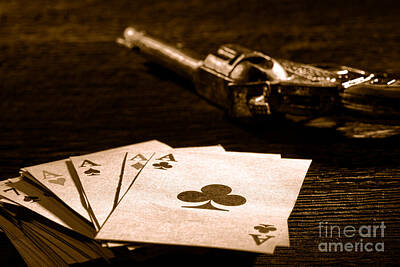 Landmarks Royalty-Free and Rights-Managed Images - Gambler Danger - Sepia by American West Legend