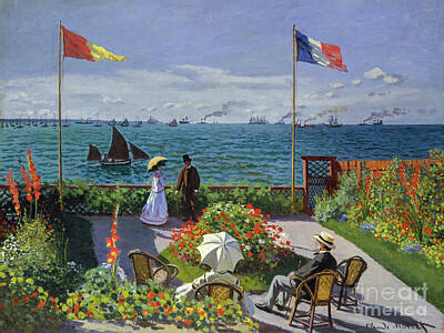 Maps Rights Managed Images - Garden at Sainte-Adresse - Monet Royalty-Free Image by Claude Monet
