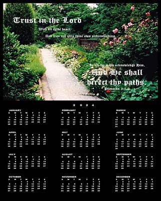 Door Locks And Handles Rights Managed Images - Garden Walk 2024 Scripture Calendar Single Page Royalty-Free Image by Mike McBrayer