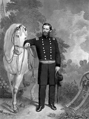 Politicians Drawings Rights Managed Images - General Ulysses S. Grant And His Horse  Royalty-Free Image by War Is Hell Store