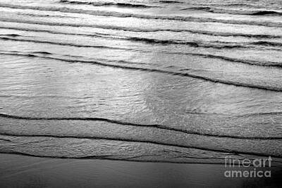 Antique Maps - Gentle waves on Whitby beach, monochrome by Paul Boizot