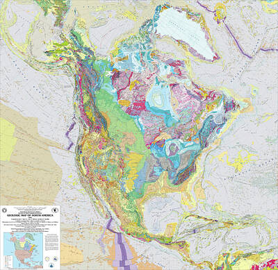 Landscapes Digital Art - Geologic Map of North America  by Usgs