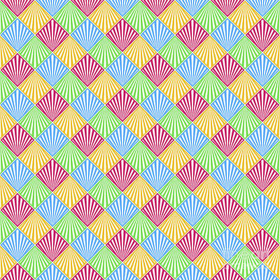 Royalty-Free and Rights-Managed Images - Geometric Art Deco Diagonal TIle Pattern in Primary Colors n.561 by Holy Rock Design
