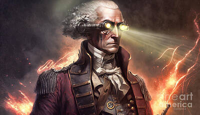 Politicians Digital Art - George Washington and his new Laser Glasses by David Arment