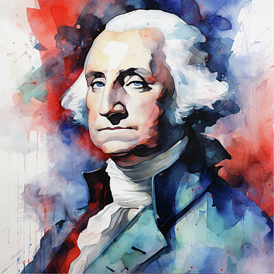 Politicians Digital Art Royalty Free Images - George Washington Royalty-Free Image by Bob Rupp