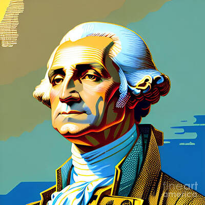 Politicians Digital Art - George Washington by Latty A
