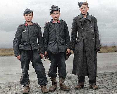 Holiday Cookies - German child soldiers captured by the 6th U.S. Armored Division in Giessen, Germany. March 19, 1945. by Celestial Images