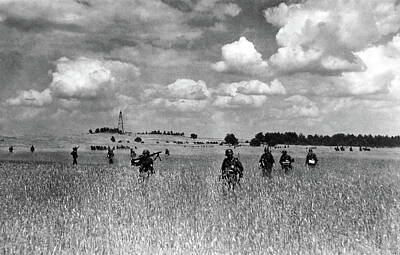 Ballerina - German soldiers march through a field in Russia 1941 by Artistic Rifki