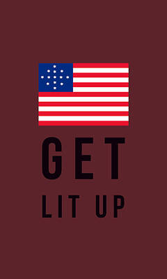 Car Design Icons - Get Lit up - American Flag by Celestial Images